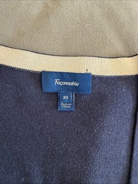Faconnable Navy Cardigan with Cream Trim